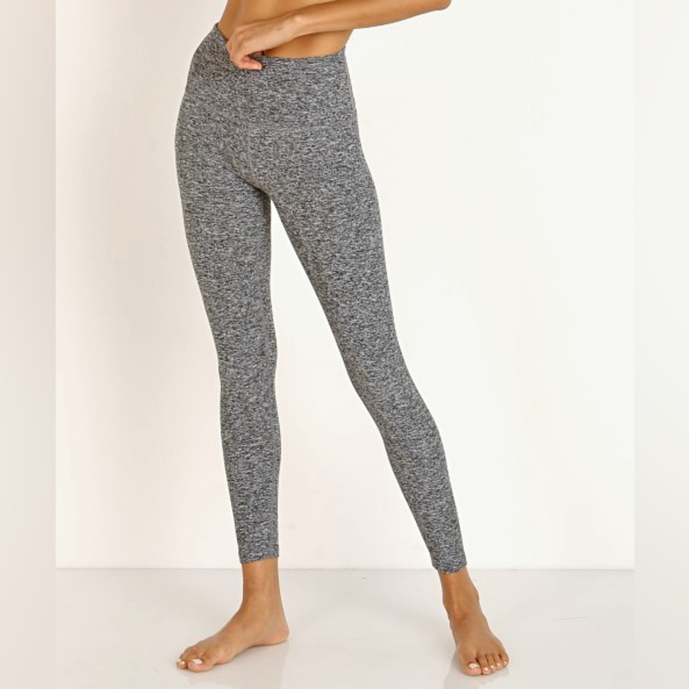 Beyond Yoga Spacedye Black/White Heather High Waisted Midi Leggings